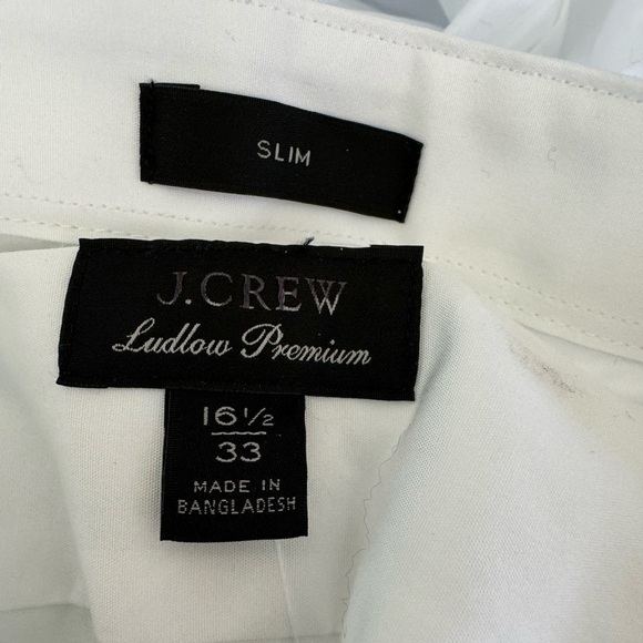 J. Crew Slim Ludlow Premium dress shirt  french cuffs BN130 White 16 1/2 x 33 - Picture 2 of 6